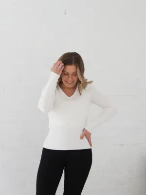 Dawson Knit Top - Warm White warm weather