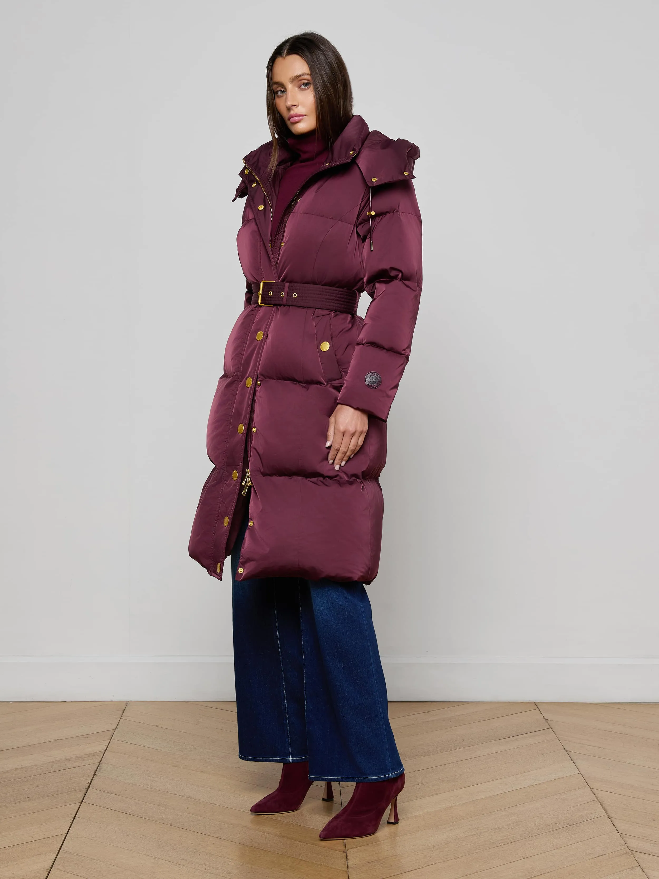 Bryson Maxi Puffer Coat Belted Waist
