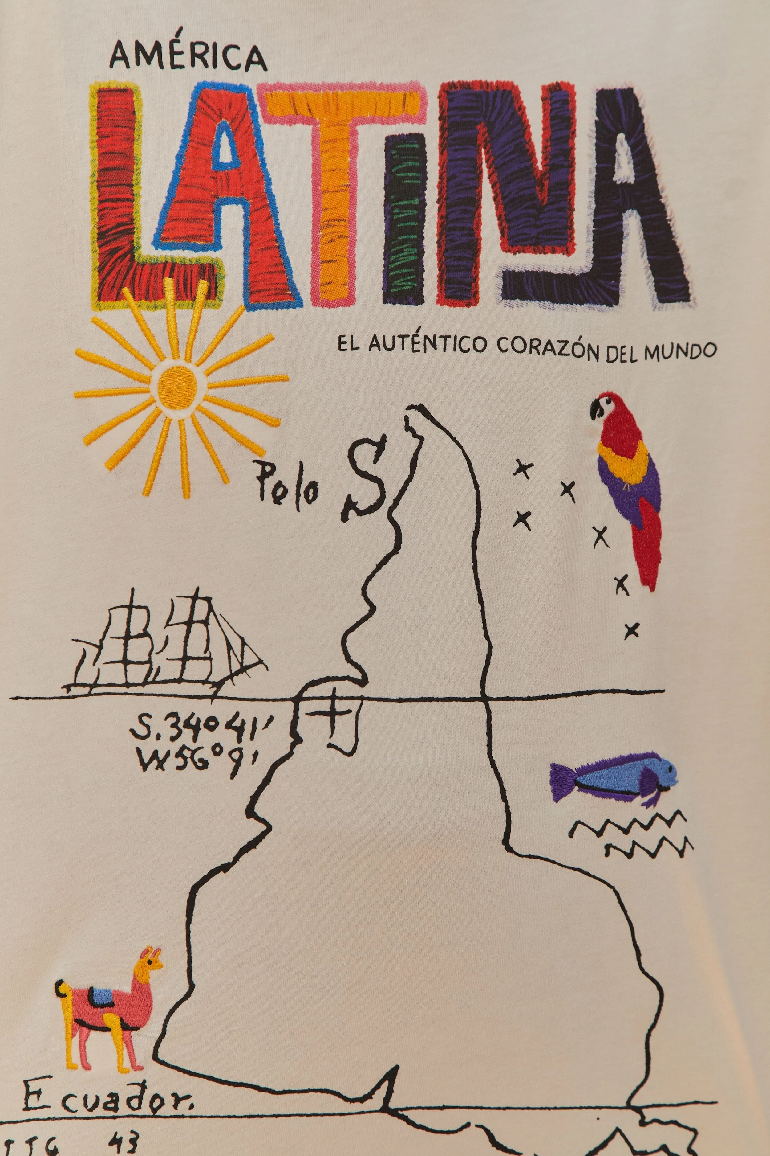 Off-White America Latina Relaxed T-Shirt Vintage Style