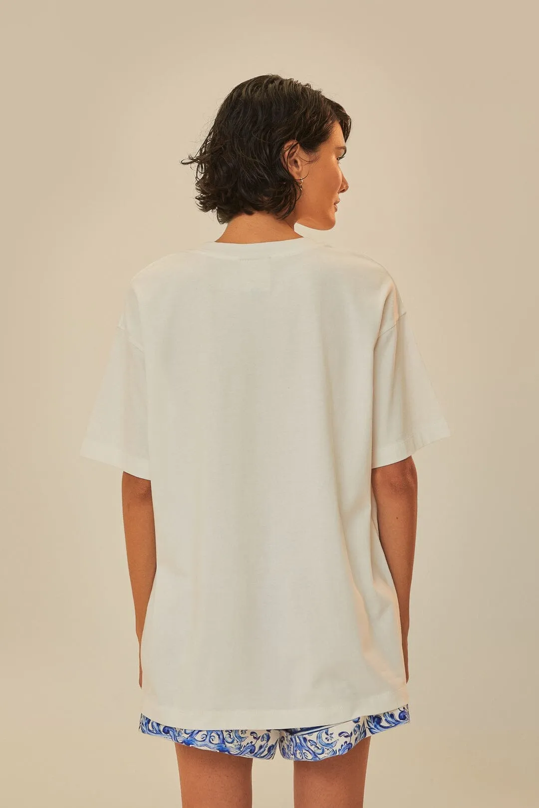 Off-White Copacabana Organic Cotton Relaxed T-Shirt Snag Resistant Surface