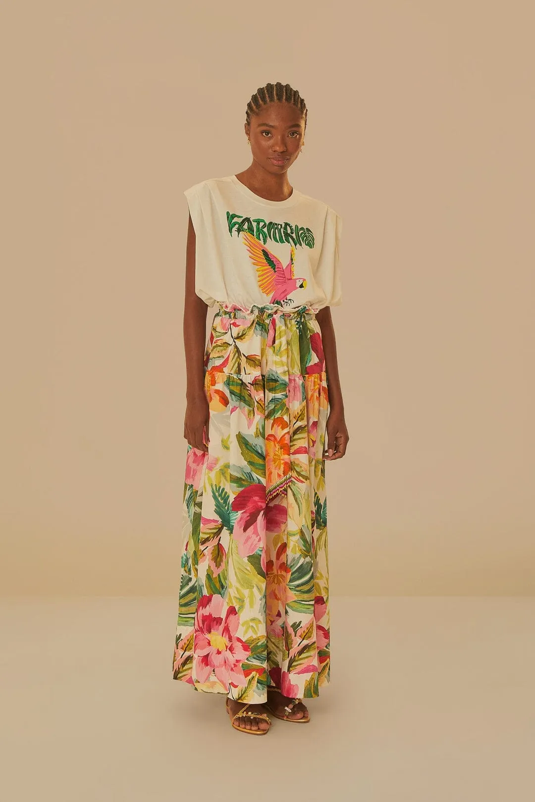 Off-White Farm Rio Pleat Organic Cotton T-Shirt Lightweight Material