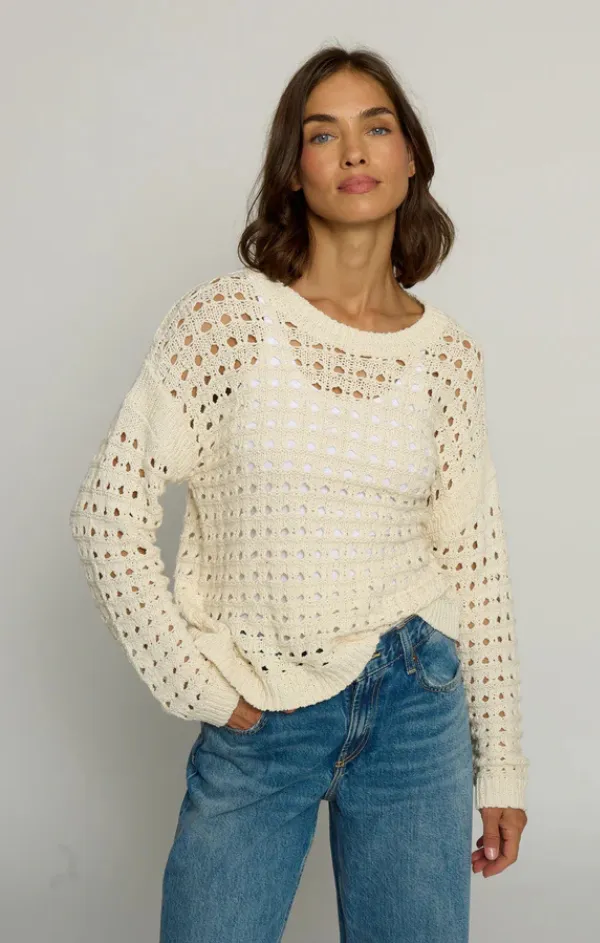 Open Stitch Boatneck Worn In