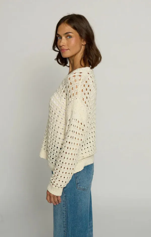 Brushed Inner Layer HighElastic Recovery Open Stitch Boatneck