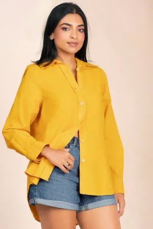 Orange Long Shirt Durable Stitching