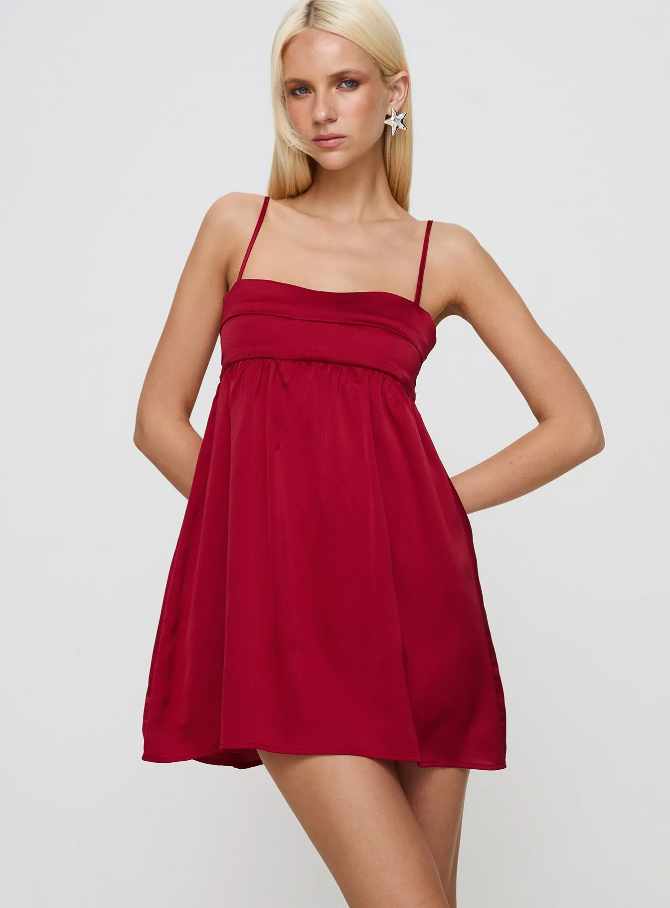 Ortega Mini Dress Red Street Vibe Stylish Line