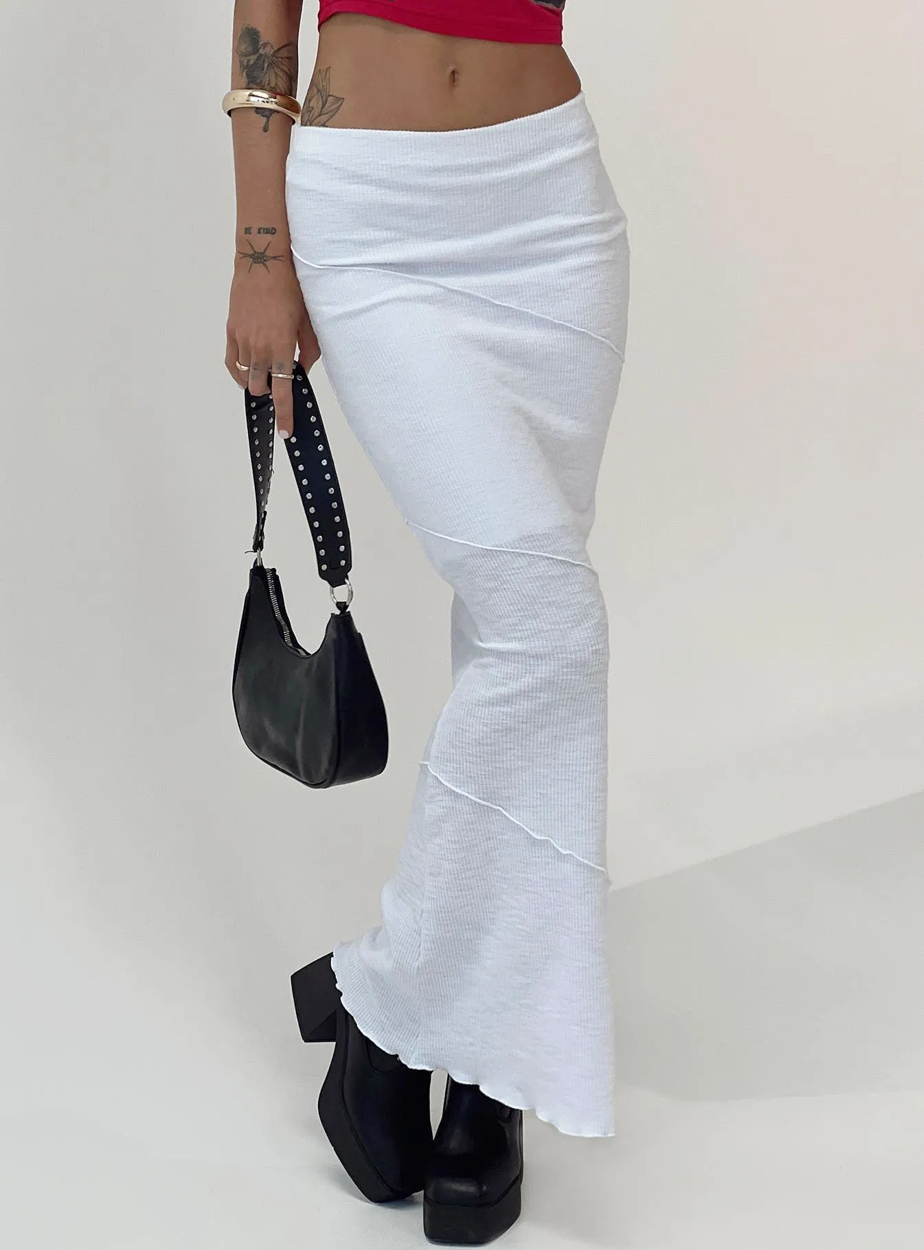Statement Color Oscar Maxi Skirt White Tall