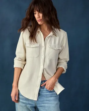 Outerknown Womens Shirt Chroma Blanket Simple and Relaxed Flexible Ribbed Cuffs