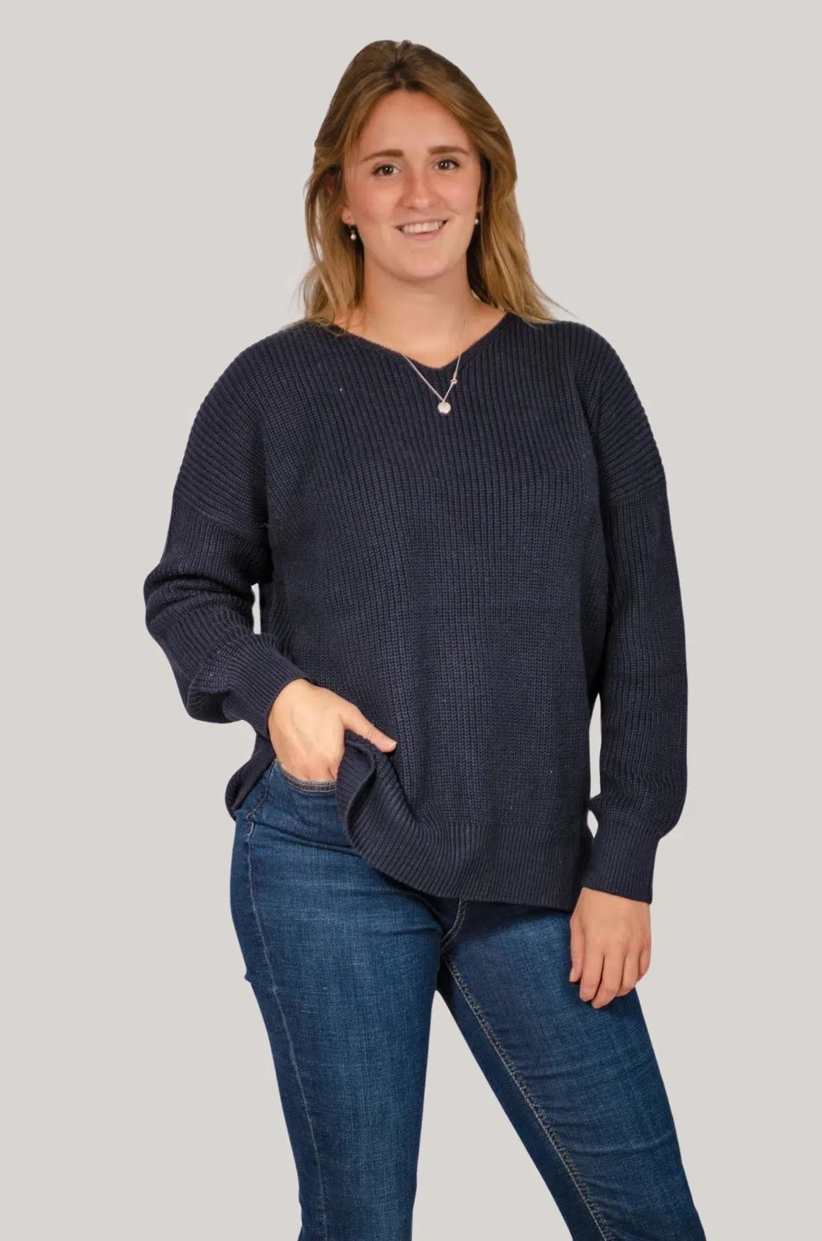Quiet Tone Oversize V Neck Jumper
