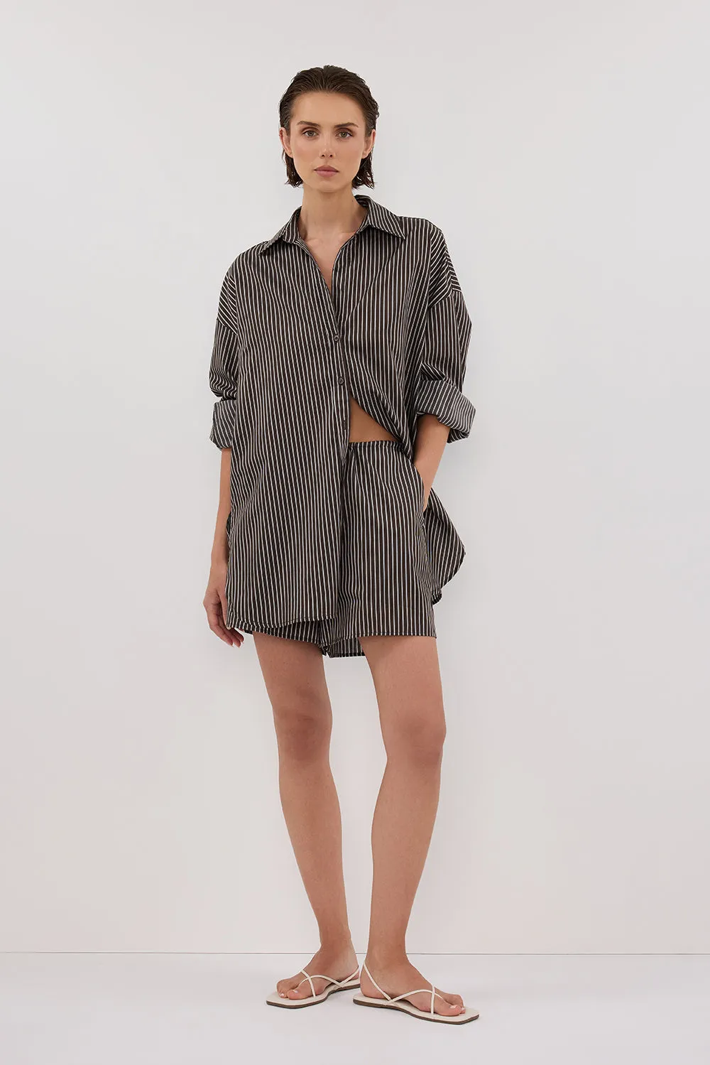 PALMA BITTER CHOC SILK BLEND SHORT Quick Pocket Access Semi Formal