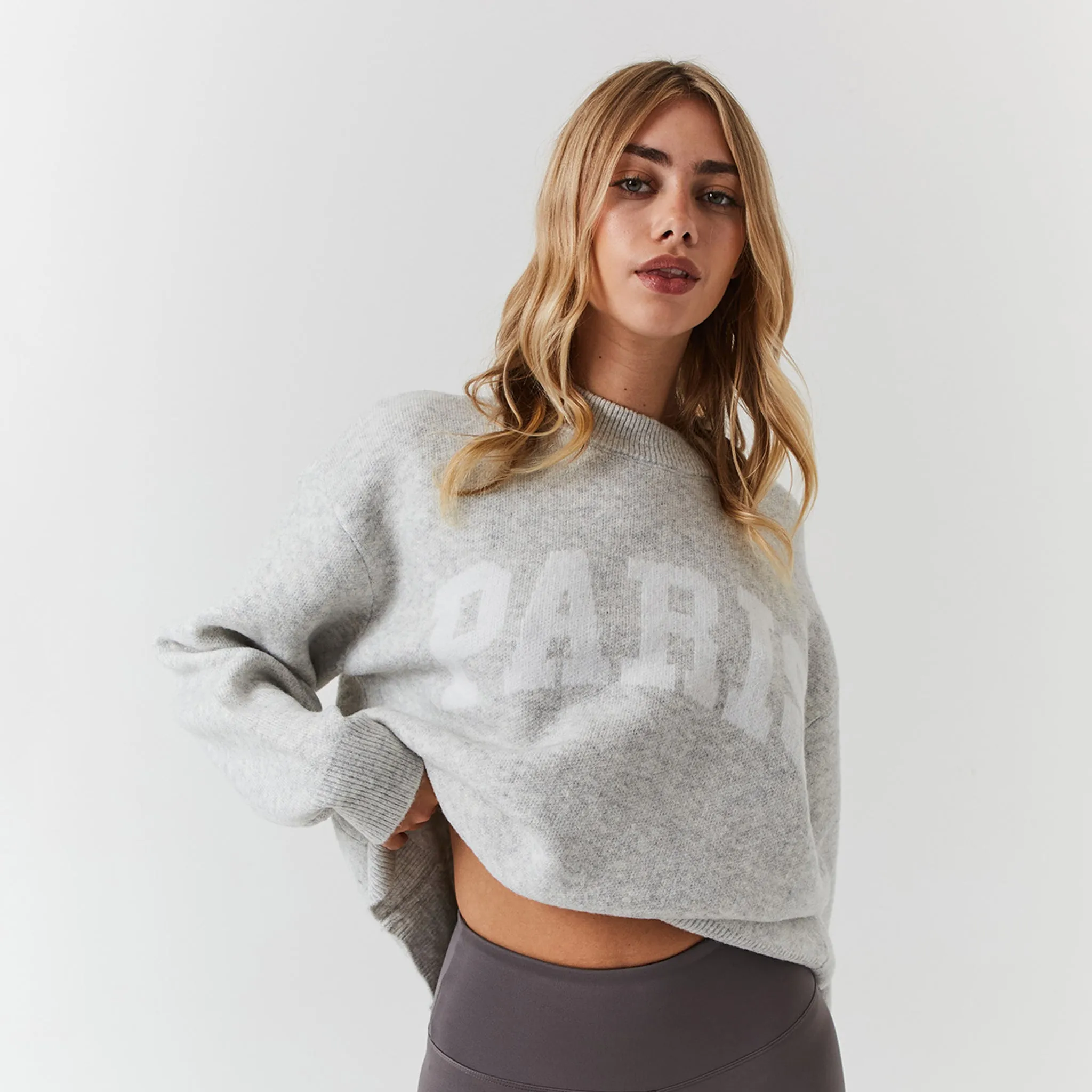 Paris Knit Sweatshirt | Light Grey Marl AntiSnagFabric