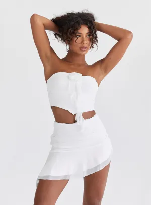 Lovell Ruffle Set White Silk Touch