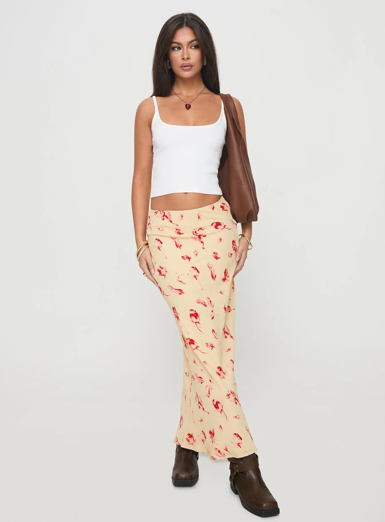 Mangoes Maxi Skirt Cream Style Staple