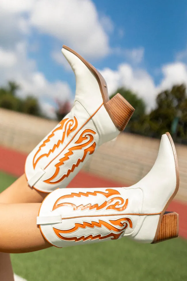 Tread Control lace up closure Patti Orange and White Western Boots