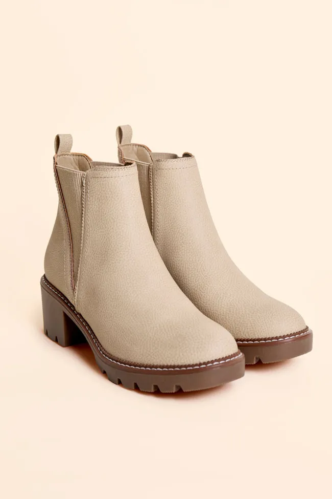 Open Toe Paula Side Gore Beige Booties