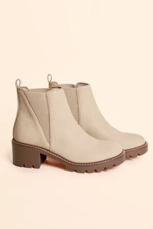 Mud Resistant Rainy Days Versatile Footwear Paula Side Gore Beige Booties