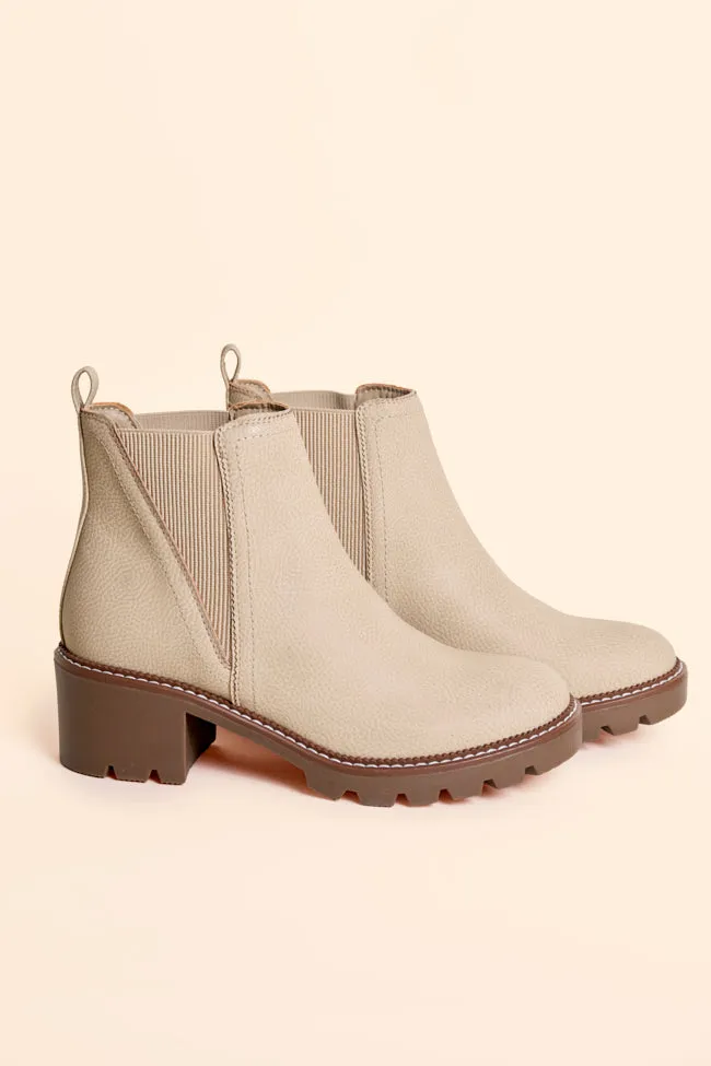 Mud Resistant Rainy Days Versatile Footwear Paula Side Gore Beige Booties
