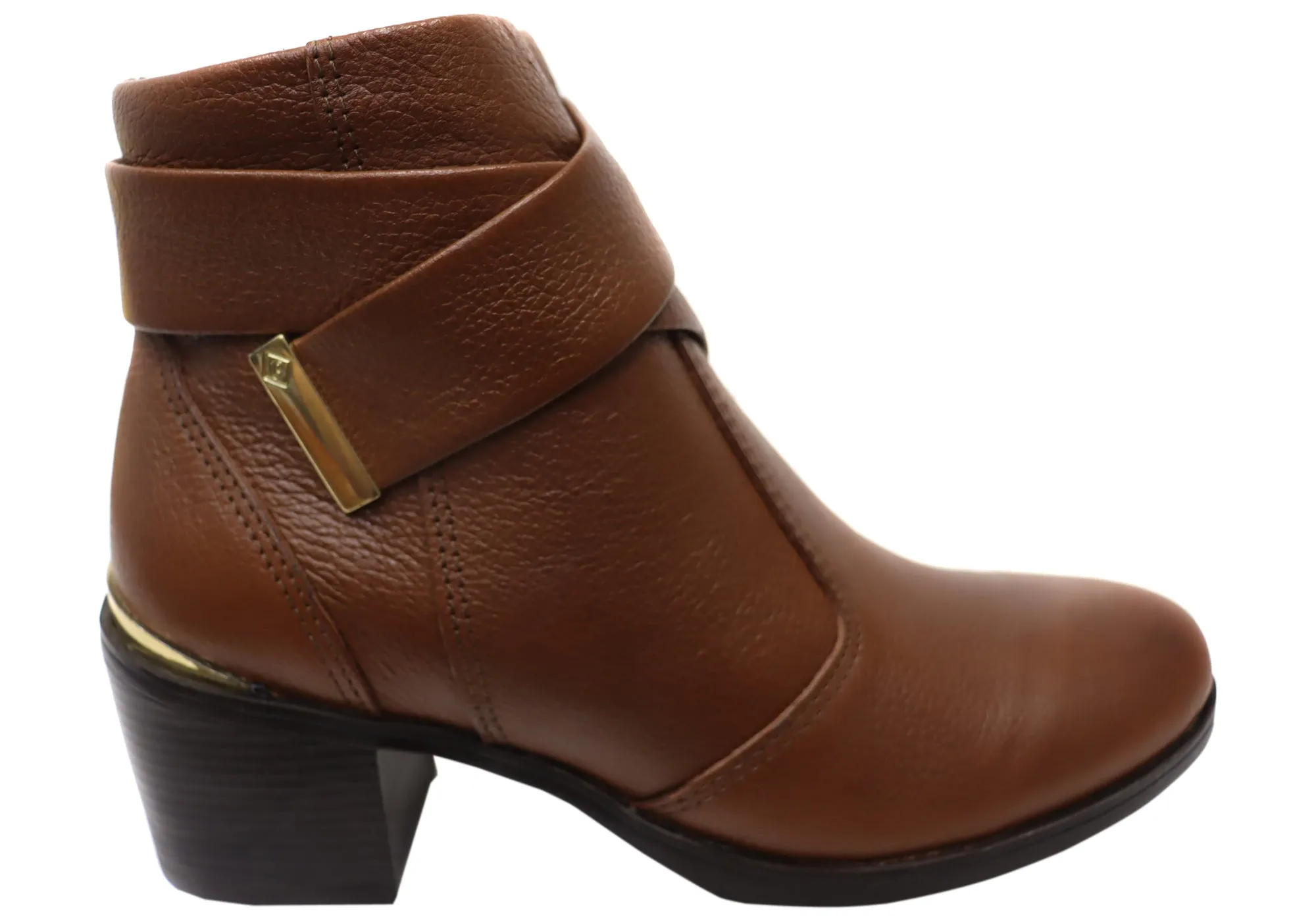 Stable base Pegada Valley Womens Mid Heel Leather Ankle Boots Made In Brazil