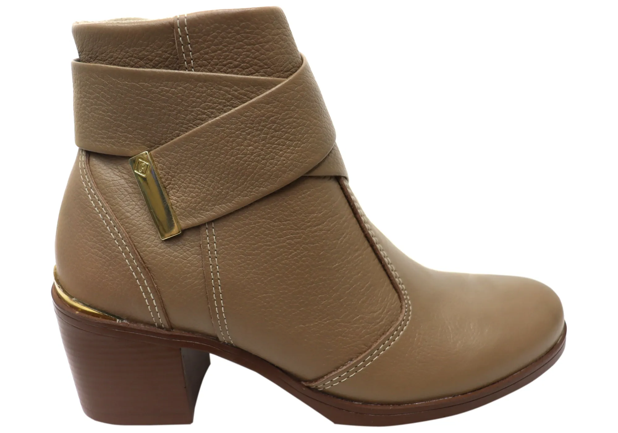 Storm Wear Sleek Comfort Pegada Valley Womens Mid Heel Leather Ankle Boots Made In Brazil