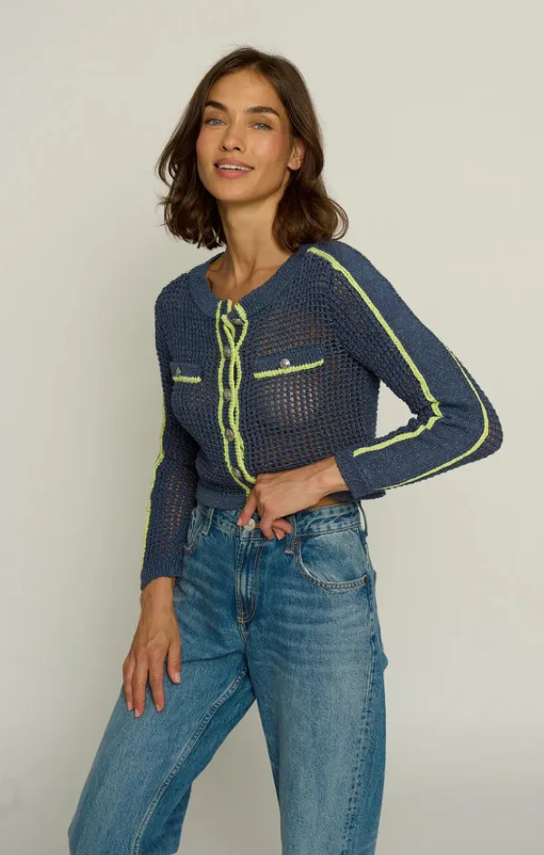 Neutral palette Mesh Stitch Cardigan