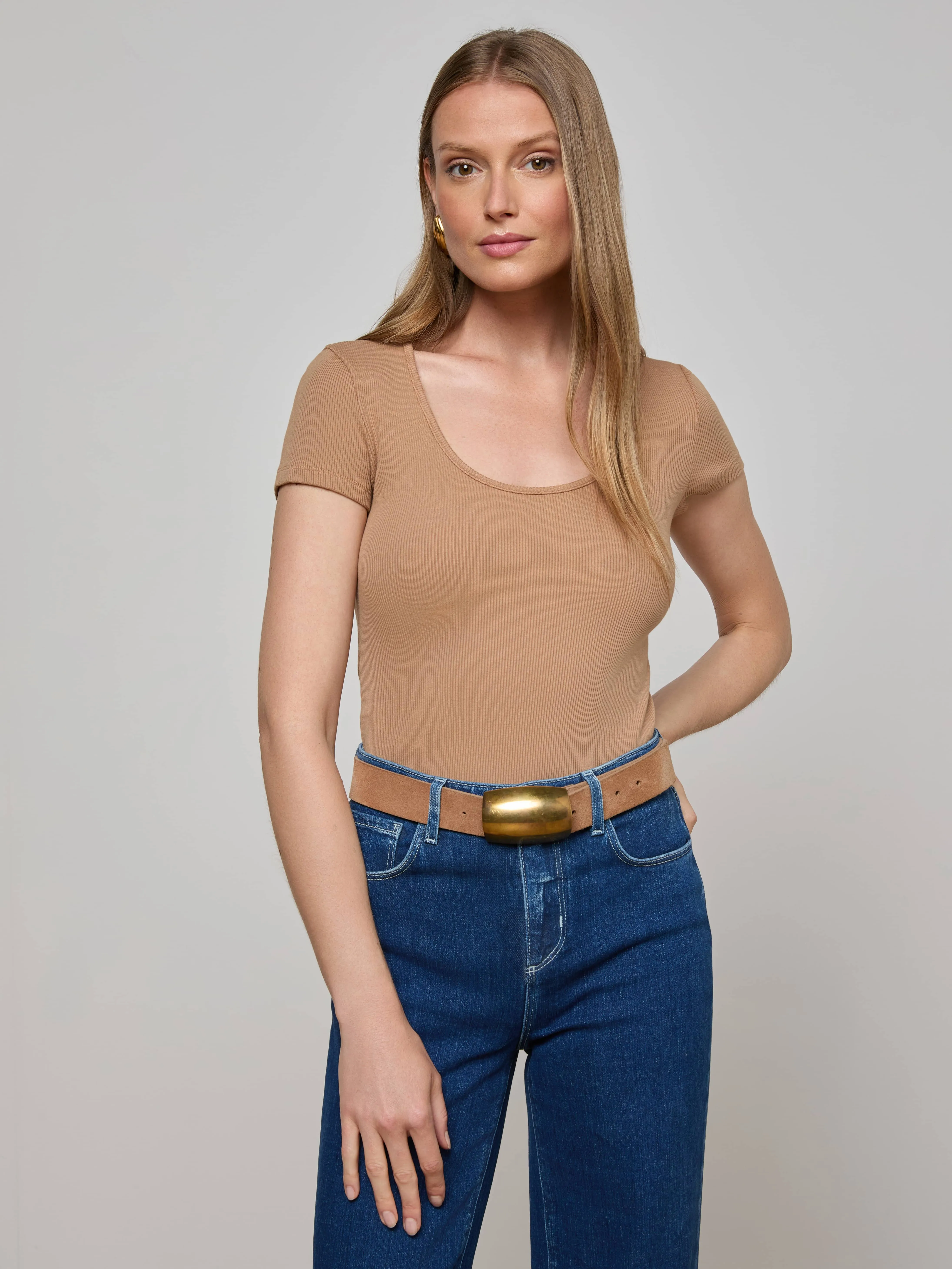 Brynlee Scoopneck Tee Comfy Comfort Breathable Cotton Fabric