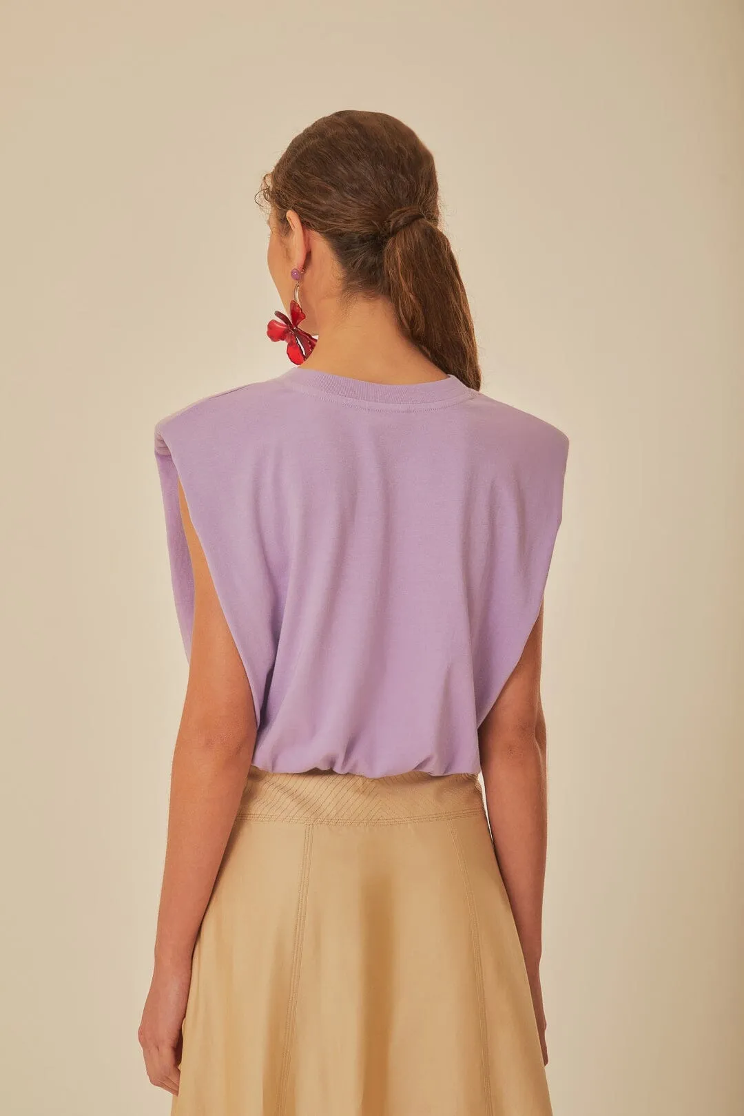 MultipurposeUse Lilac Summer In The Tropics Shoulder Pad Organic Cotton T-Shirt