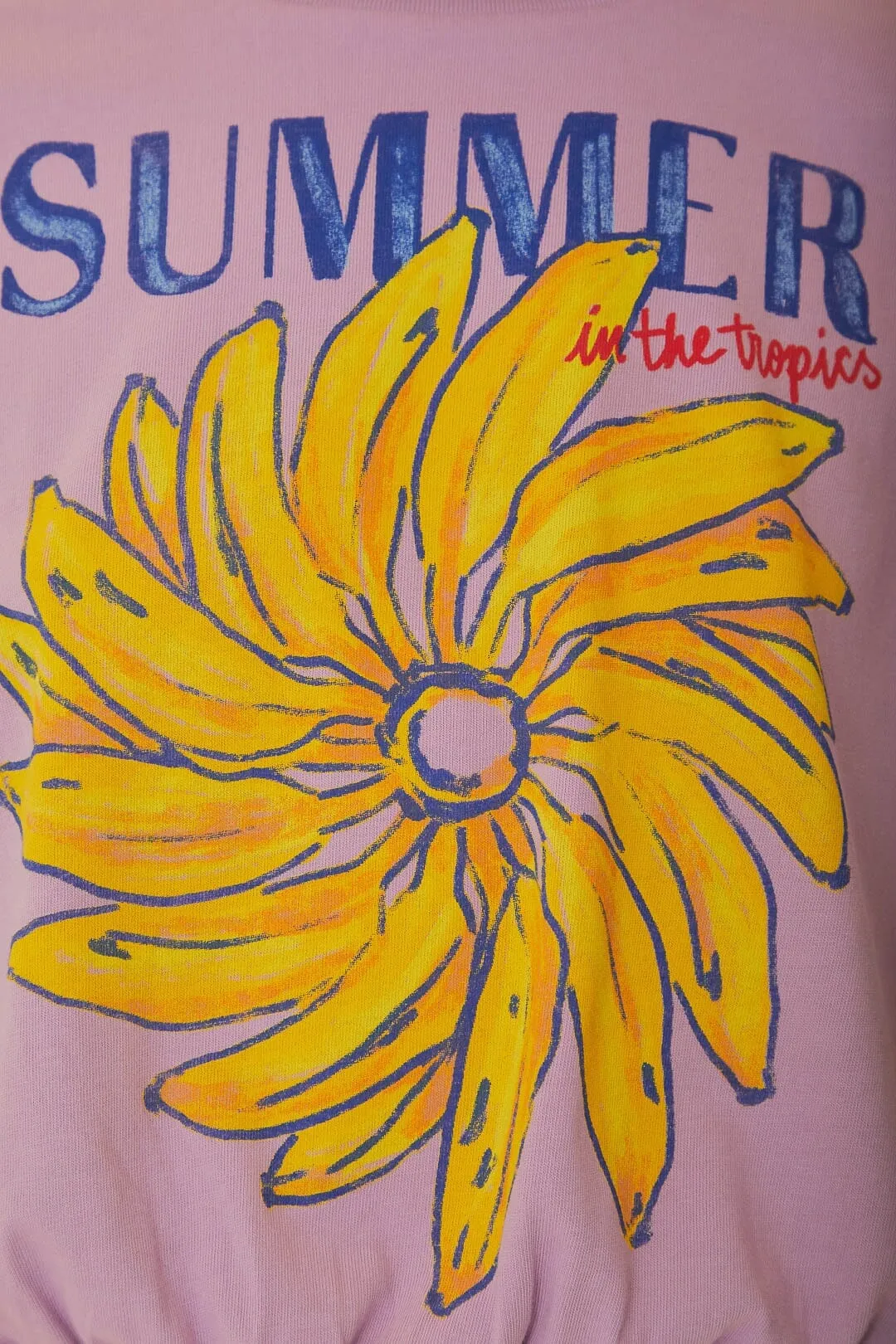 Scoop neck Gym workout Lilac Summer In The Tropics Shoulder Pad Organic Cotton T-Shirt