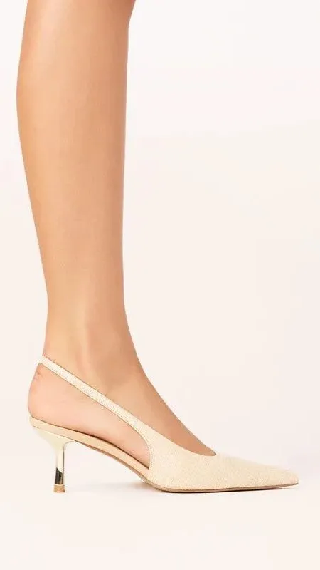 Gemima Heel - Natural Raffia Comfortable