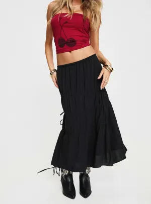 Easy Fashion Fashion Details Perky Maxi Skirt Black
