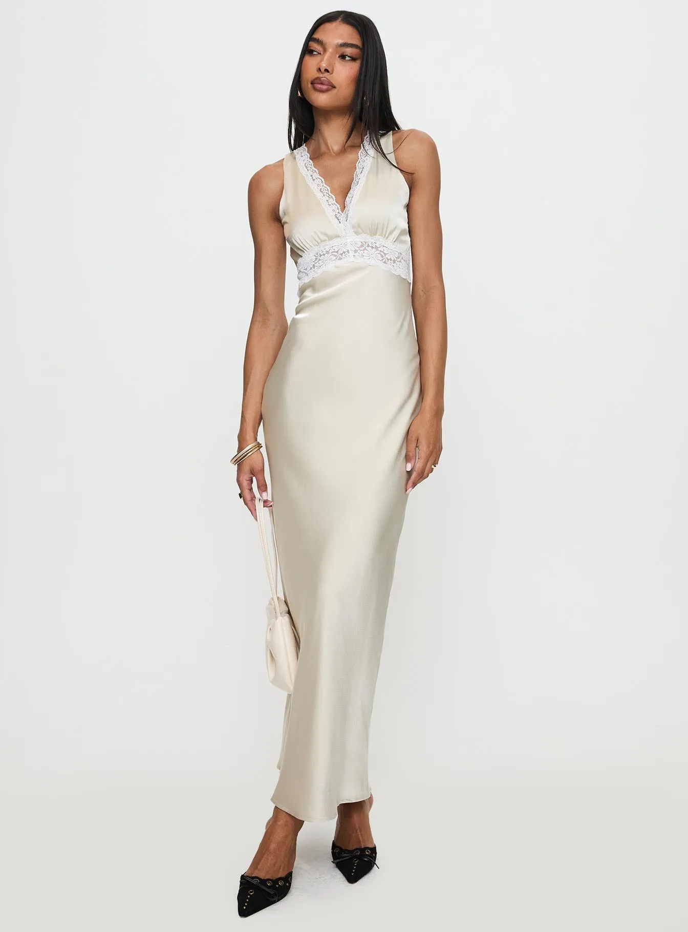 Sophisticated Style Persefonie Lace Maxi Dress Champagne