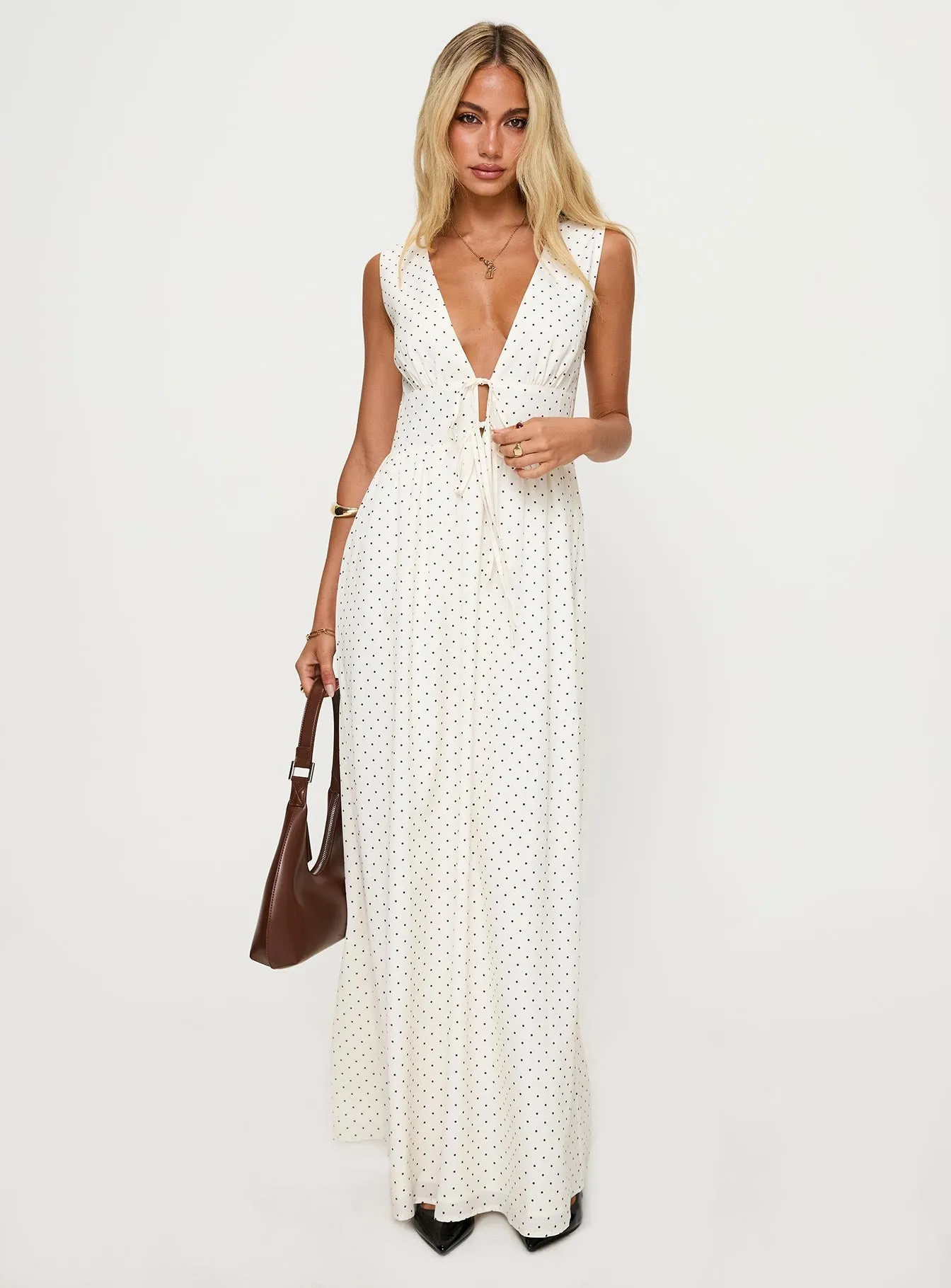 Mid layer Resort Vibes Pokey Maxi Dress Cream / Polka Dot