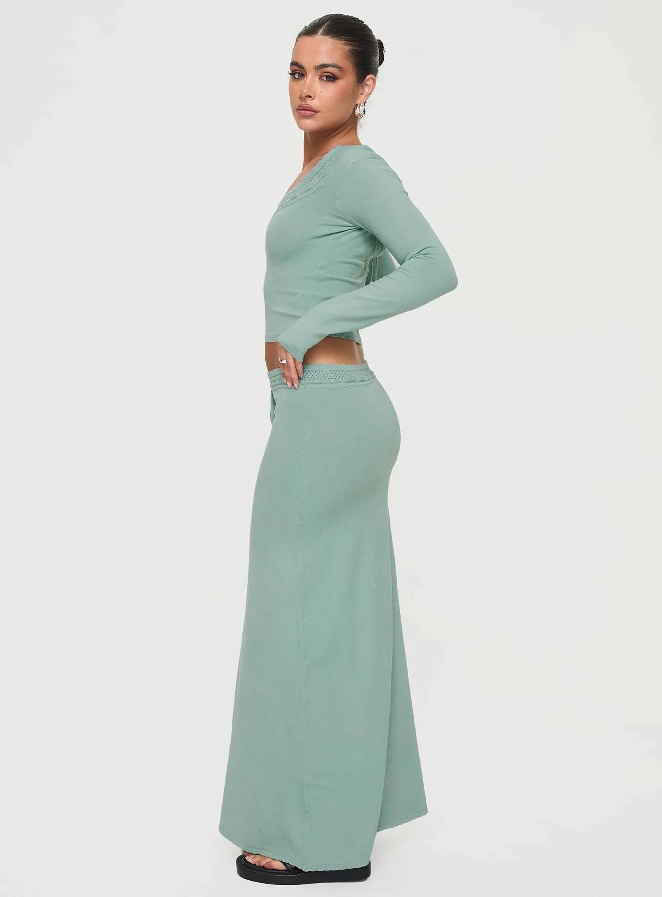 A Line Silhouette Byrne Long Sleeve Set Baby Blue