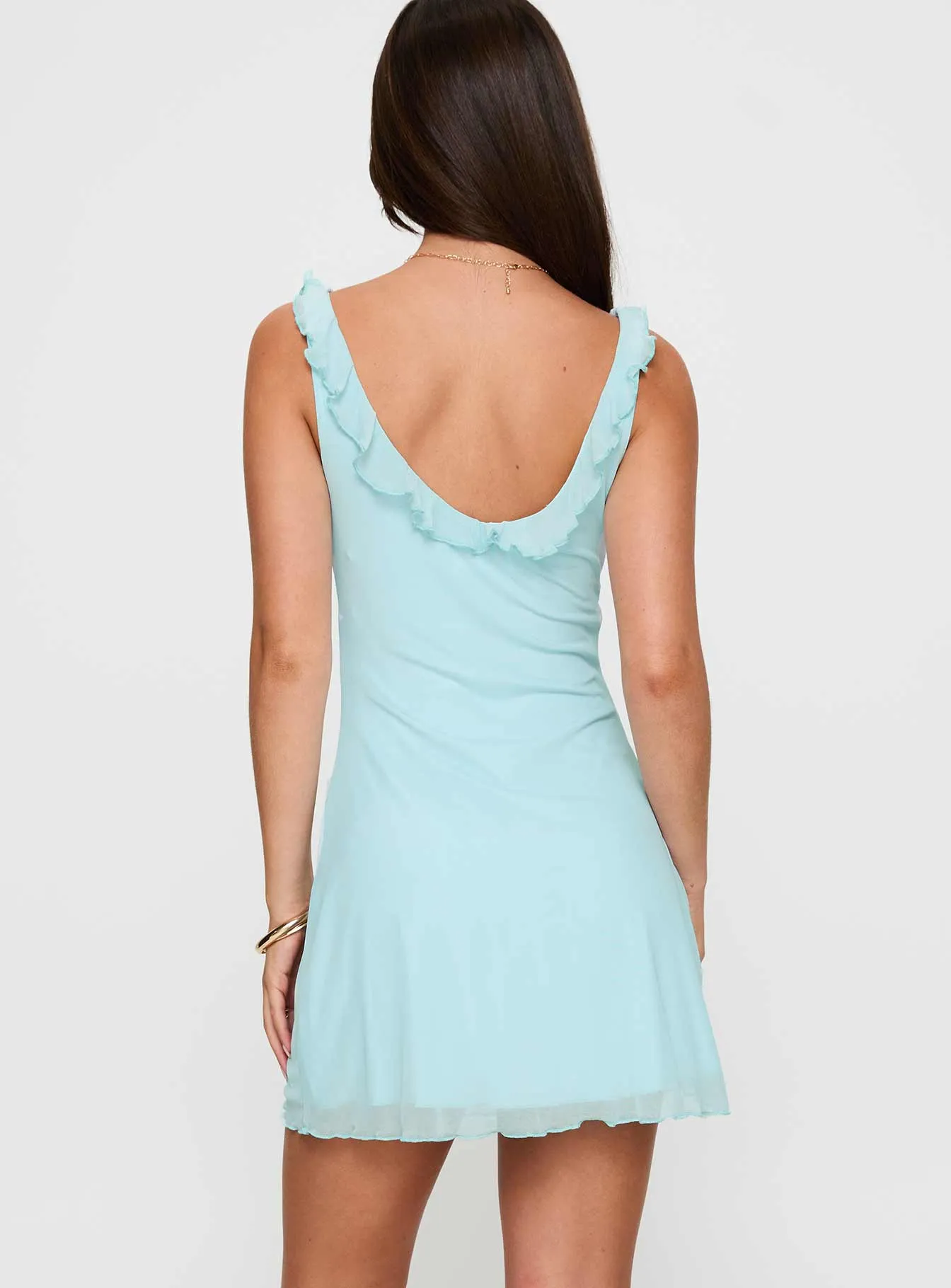 Elegant formal piece Versatile Design Frillina Mini Dress Blue