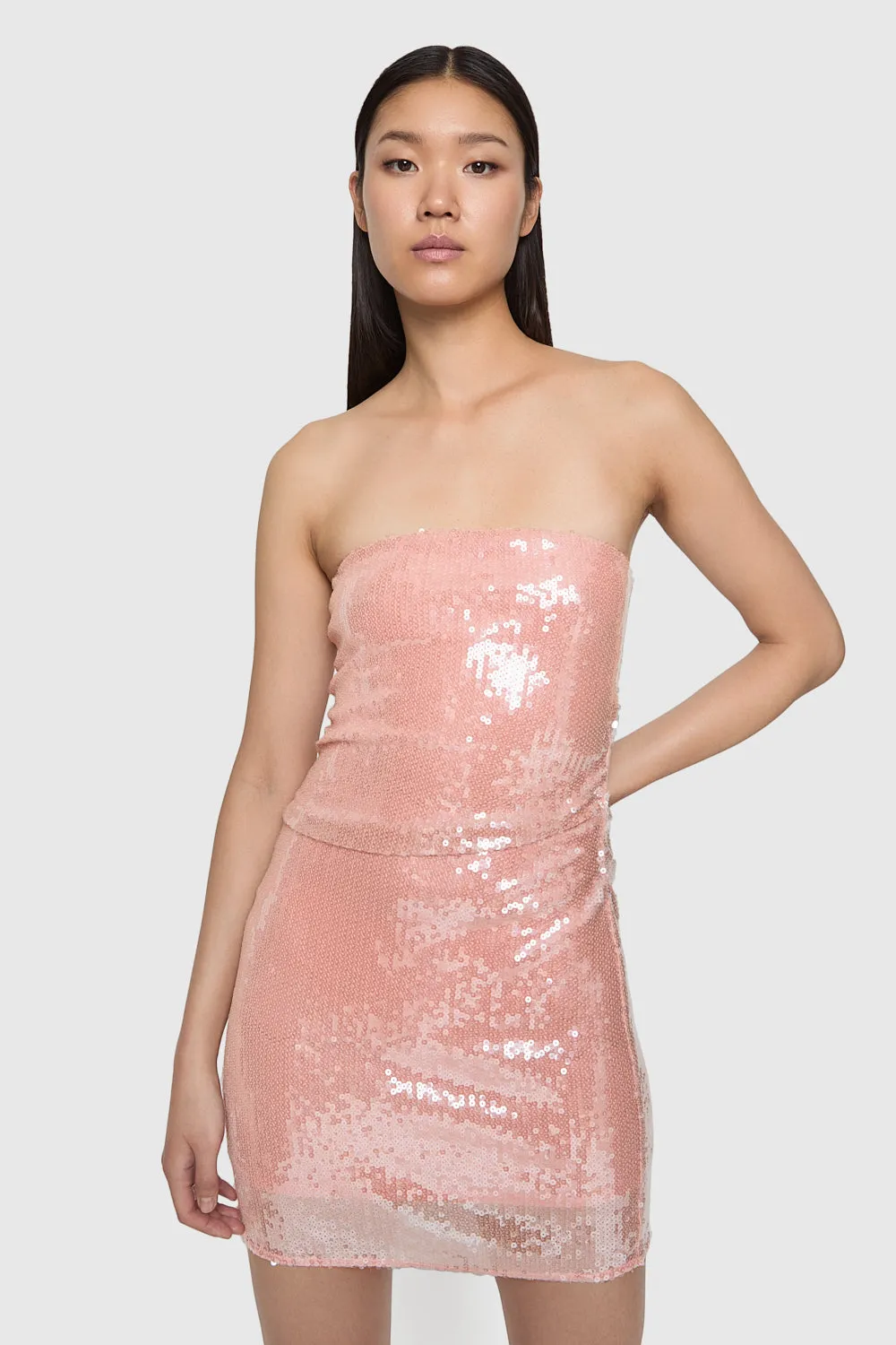 Bianca Pleated Dress Figure-Skimming