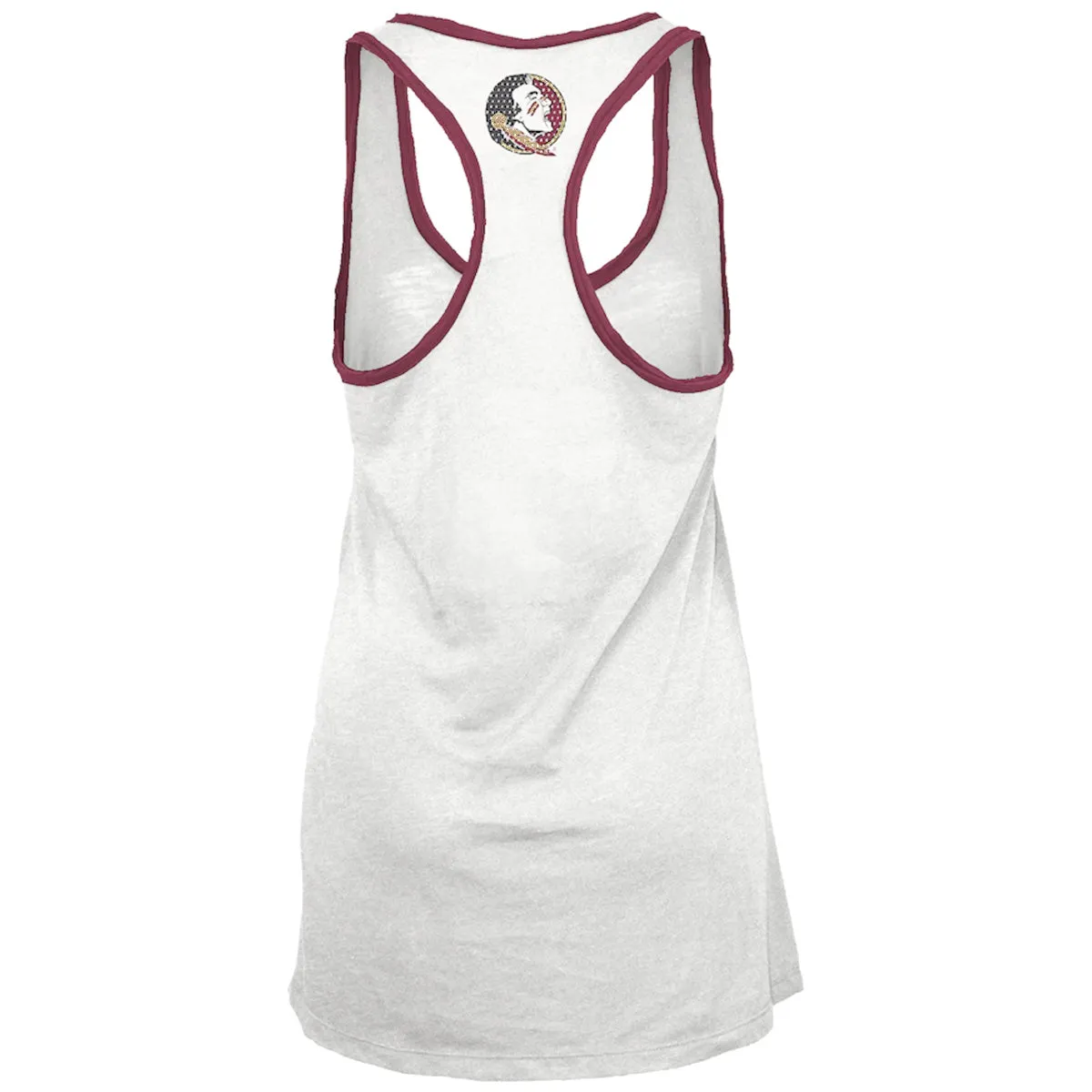 Pressbox Women's Florida State Seminoles Racerback Tank - White/Garnet Core Fresh Easy Care Washing Cycle