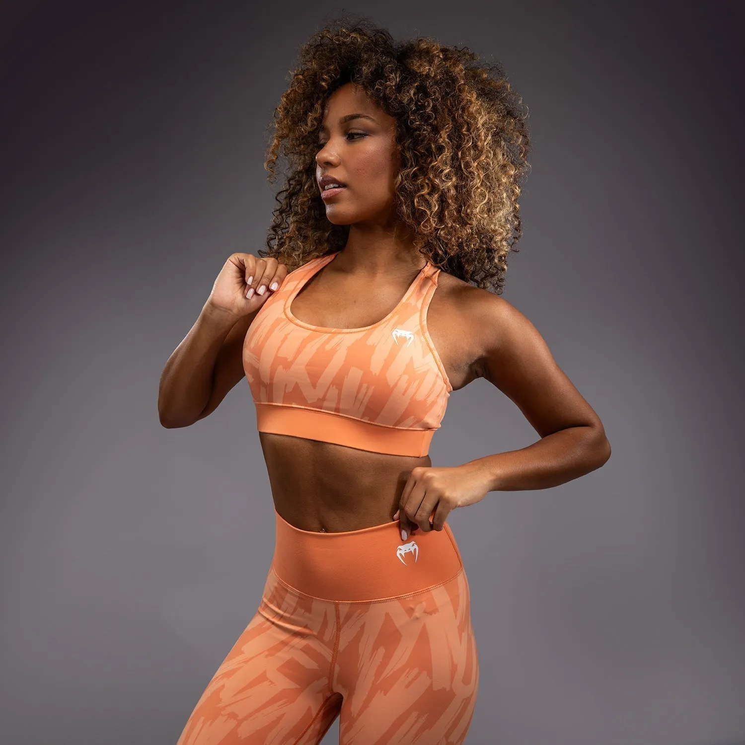 Moisture-wicking fabric High-intensity workouts Venum Graffiti Women??s Sports Bra - Velvet Apricot