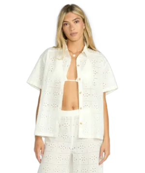 Billabong Womens Shirt Eyelet Crush SS Woven loose but not baggy