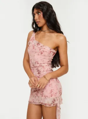 Bramwell One Shoulder Mini Dress Pink Tall Casual day-to-night piece Fresh Flow