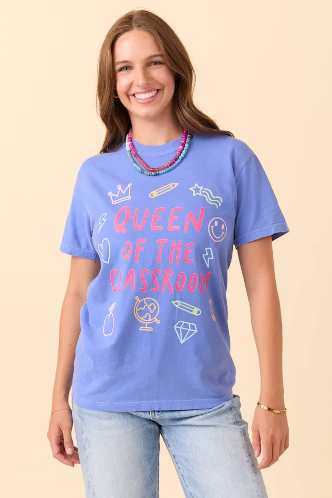 Retro nostalgia Smart Comfort Queen Of The Classroom Blue Graphic Tee