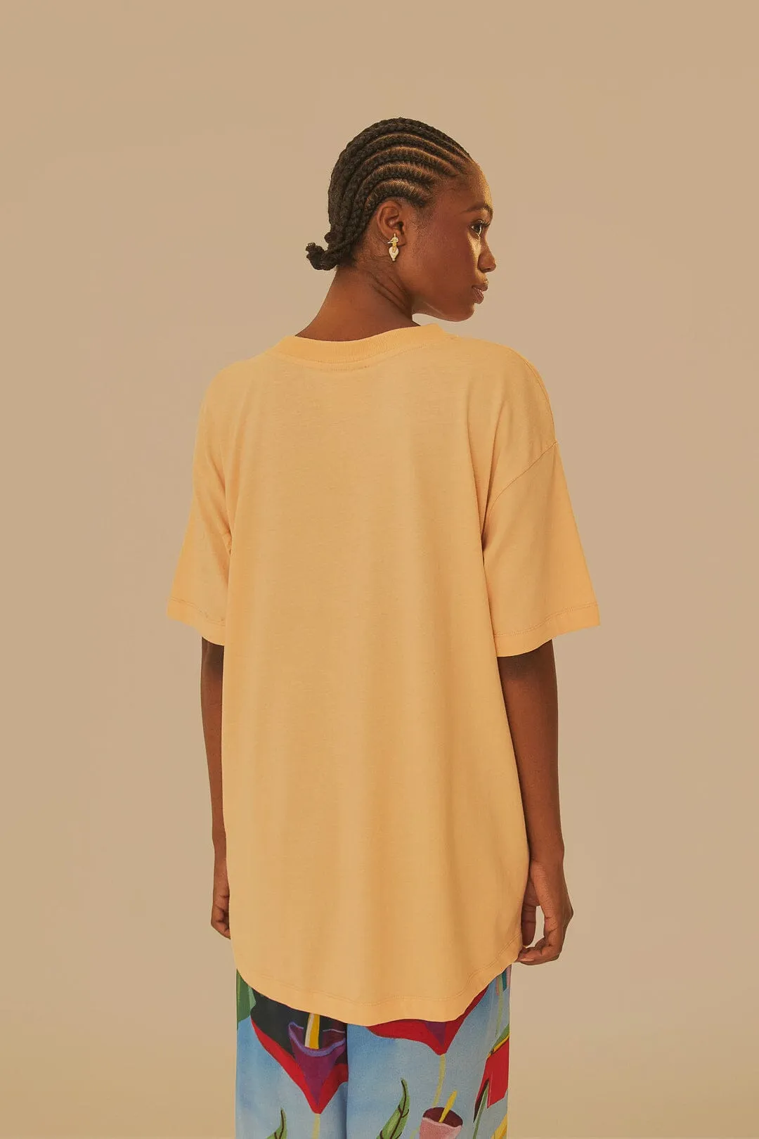 Boat Neck Urucum Relaxed T-Shirt