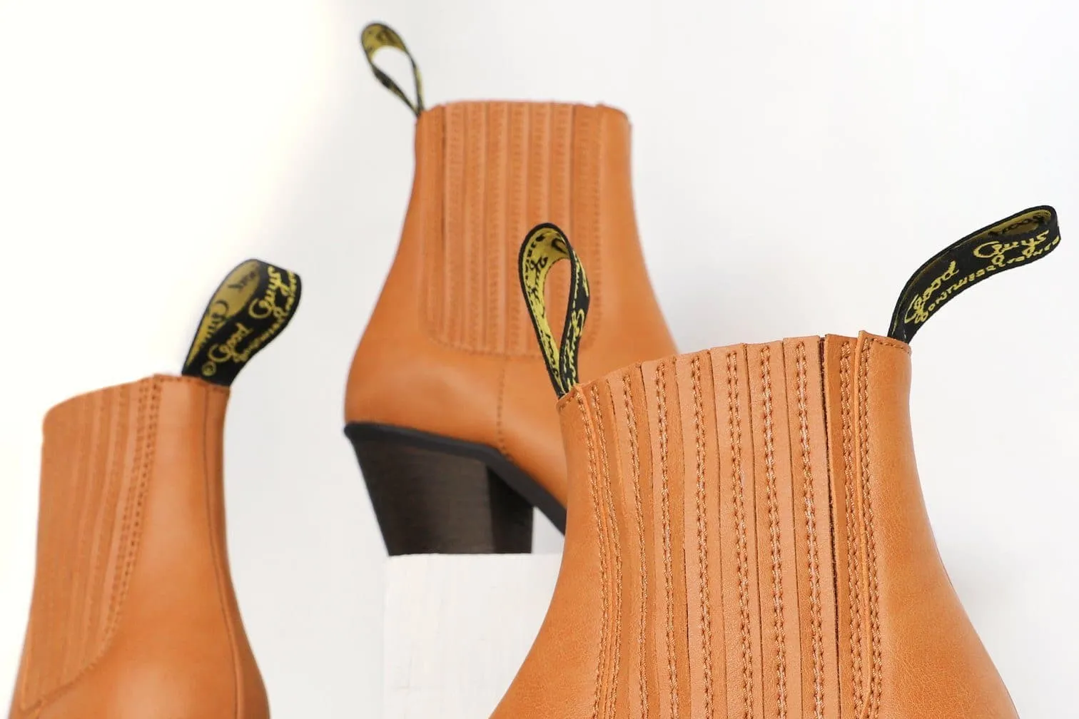 Transitional Look 'Daisy' Vegan Ankle Boots by Good Guys Don't Wear Leather - honey