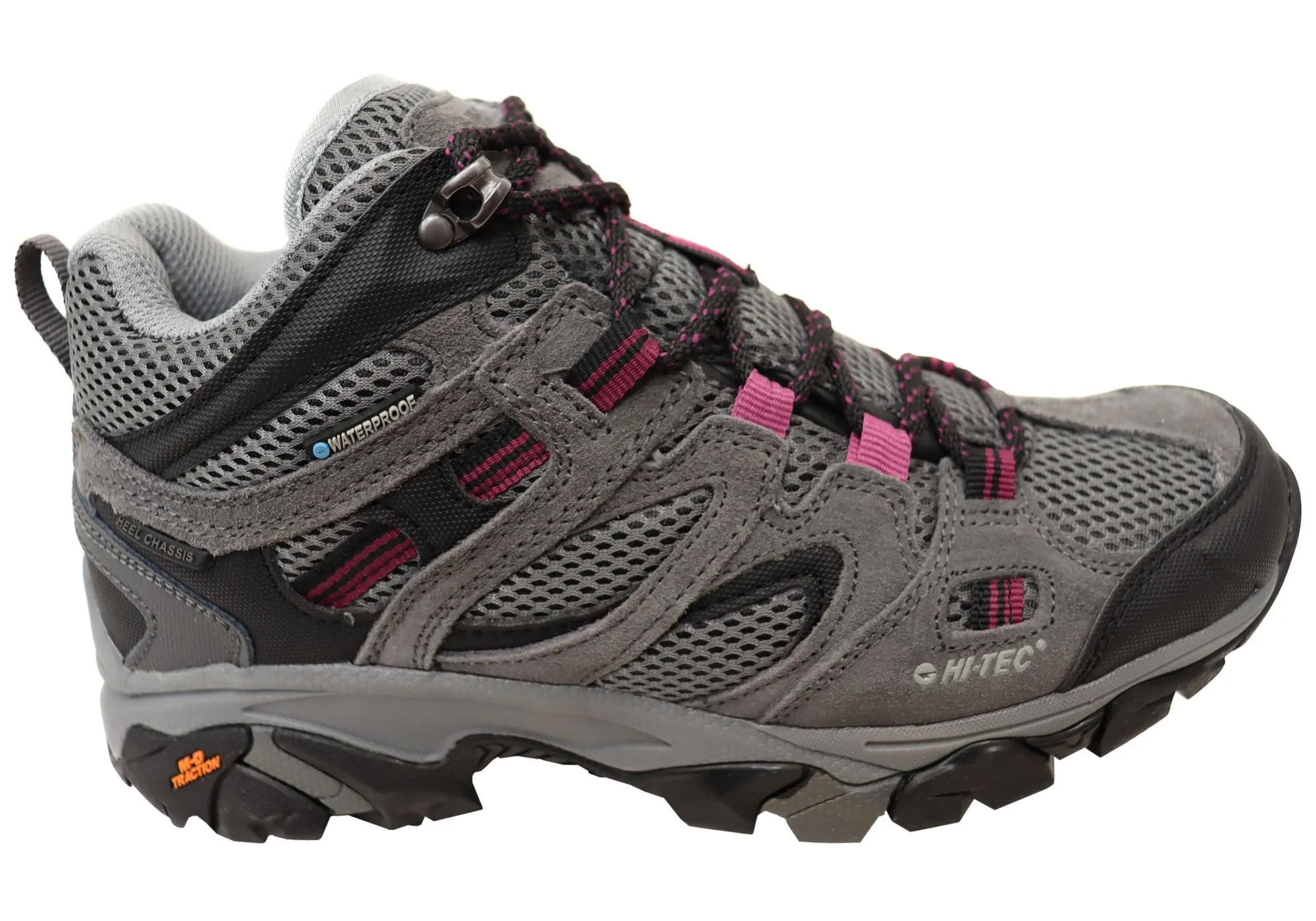 Hi Tec Womens Ravus Vent Mid Waterproof Hiking Boots Seamless Comfort River Crossing Comfortable backstay