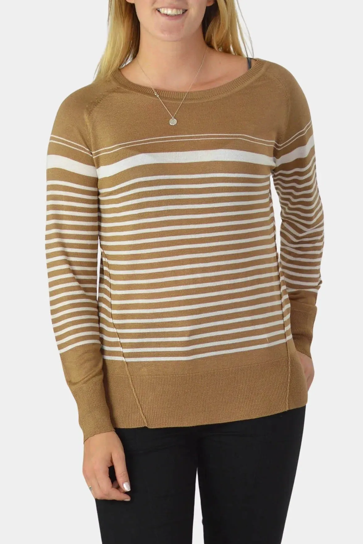 Simple Wear Round Neck Stripe Jumper