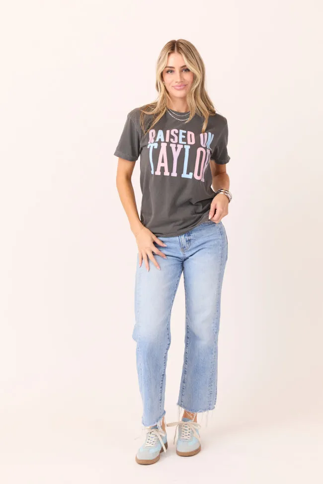 Raised On Taylor Dark Grey Graphic Tee Structured silhouette Casual and Soft