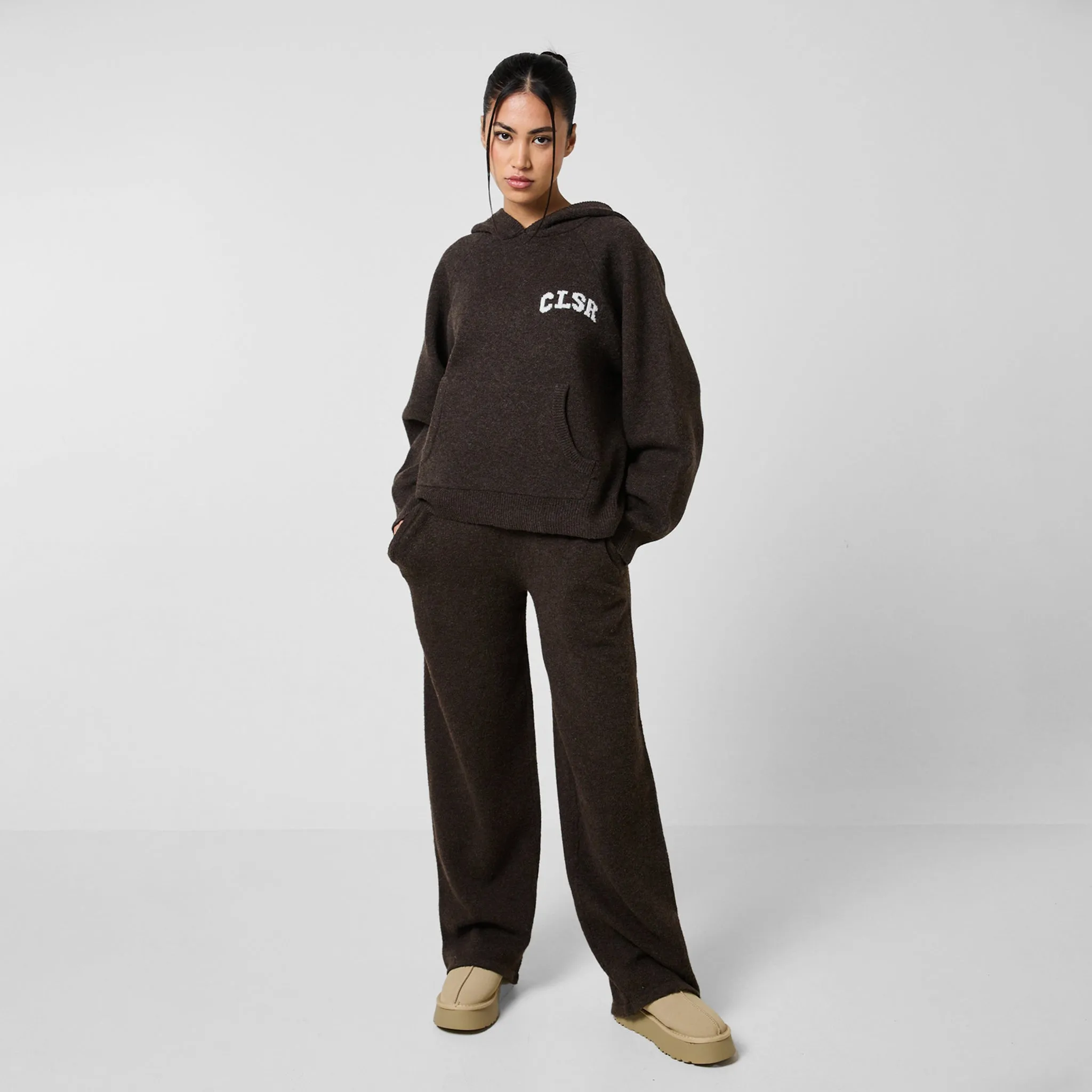 Knit CLSR Hoodie | Brown Marl Clear Glow