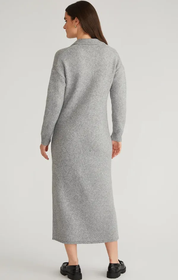 Raya Solid Maxi Polo Dress Water Repellent Finish Recycled Polyester Blend