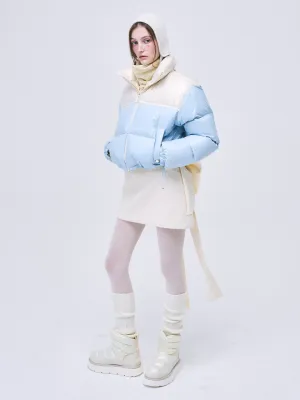 On The Go Layer Low Profile Logoing CROPPED DOWN JACKET COLOR BLOCK_SKY