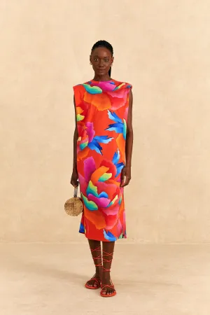 Red Ombre Chita T-Shirt Dress Minimal Fashion Sporty Look