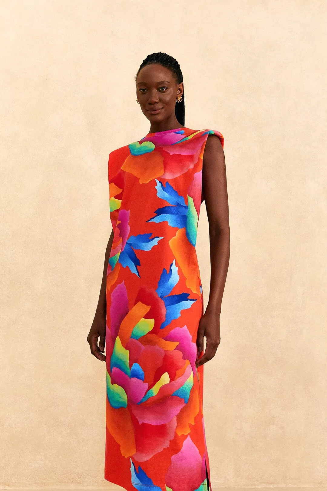 Drip Dry Fabric Red Ombre Chita T-Shirt Dress