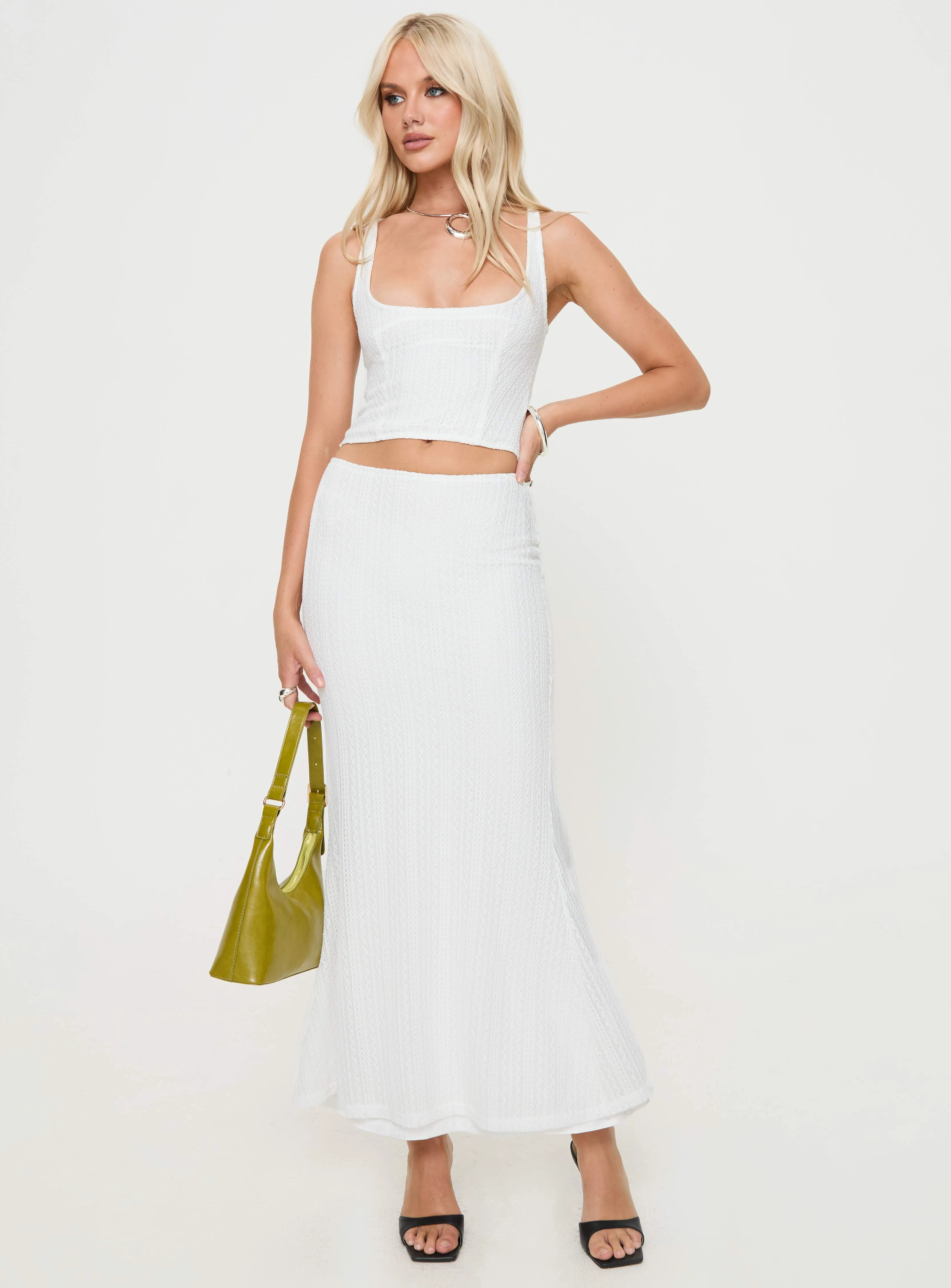 Redemption Set White Flexible Knit Contoured Waist