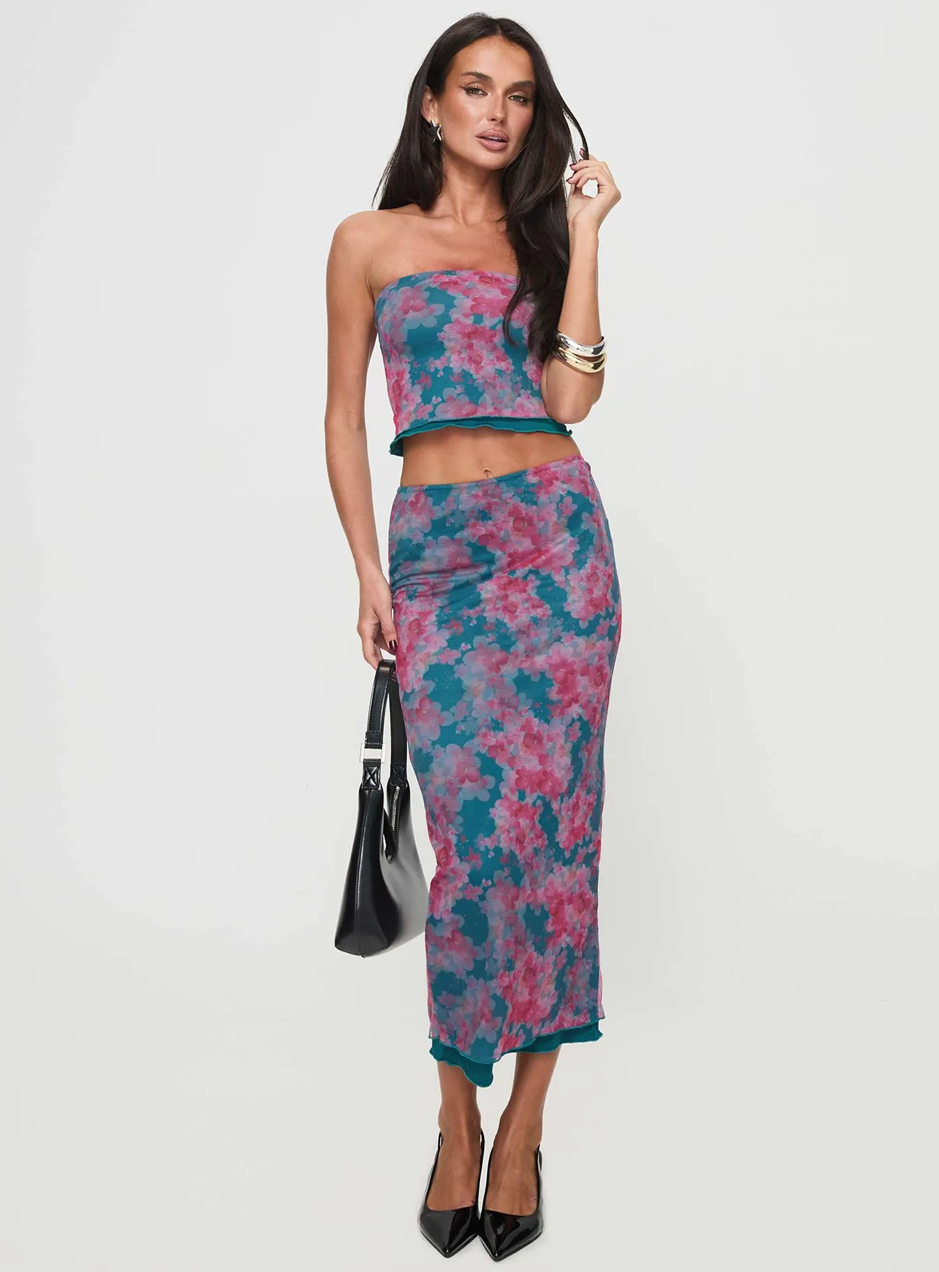 Dream Weaver Set Blue / Pink Floral Stretch Comfort Urban Fashion